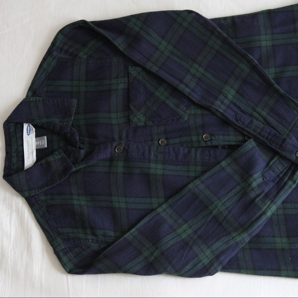 Old Navy Greenblue Plaid Flannel 